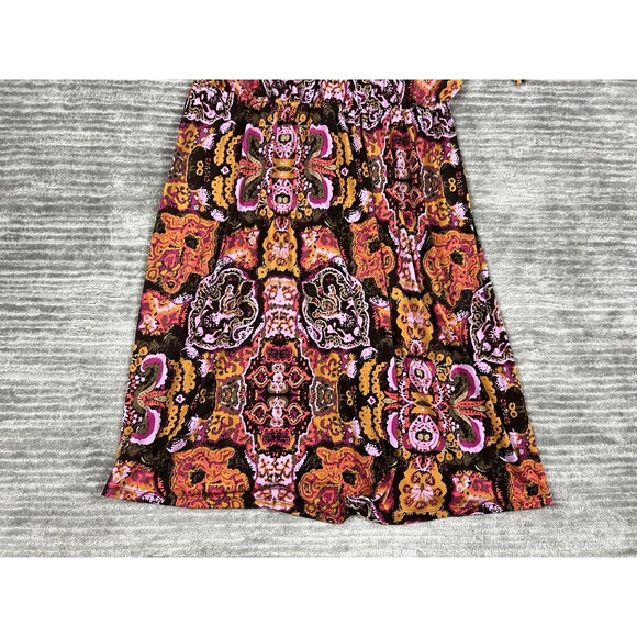 Madison Dress Womens‎ Large Multicolor V-Neck ALine Short Sleeve Polyester Blend - Picture 9 of 11